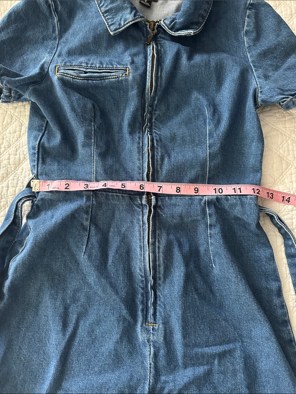 BDG Urban Outfitters UO Size 0 XS Hello Sunshine Denim Belted Romper - Picture 6 of 10